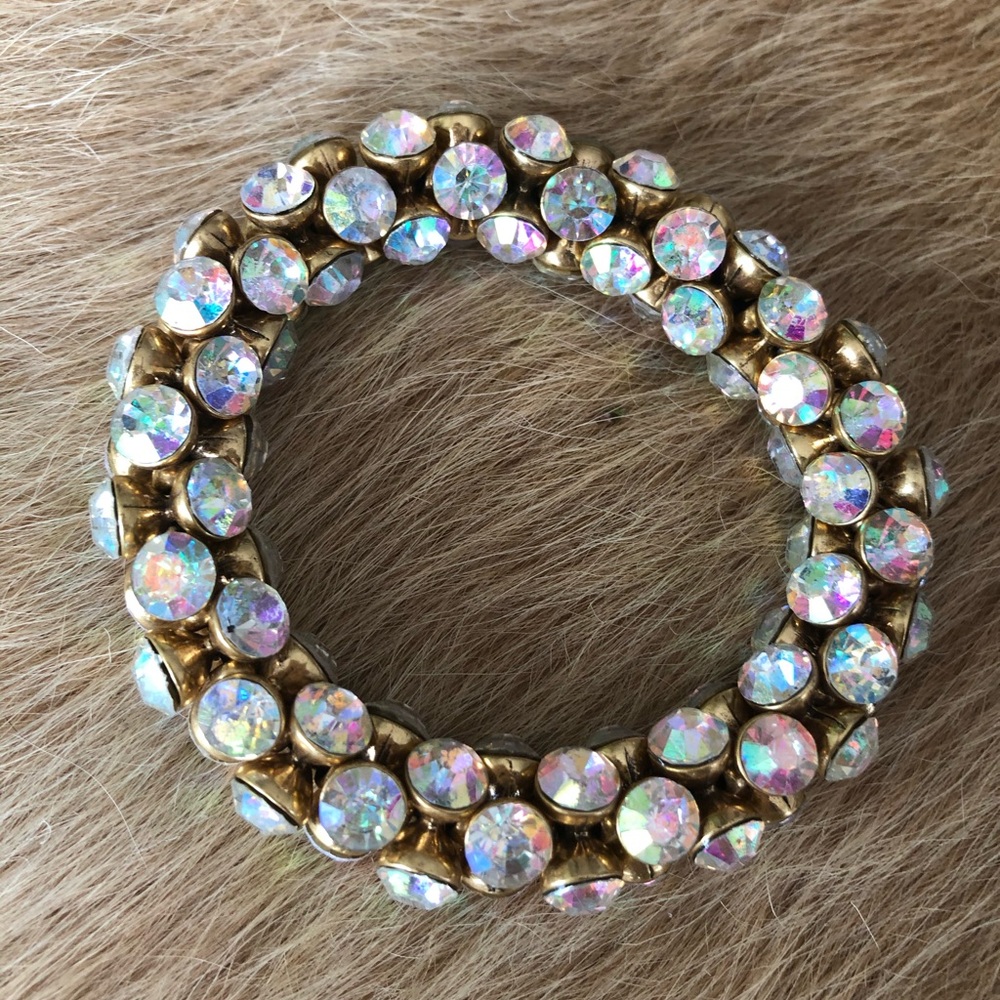 Iridescent JCREW crystal bracelet